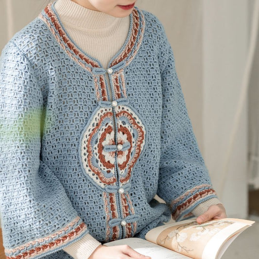 Kit de crochet pour manteau style Tang | Série Esthétique chinoise | La famille de Susan
