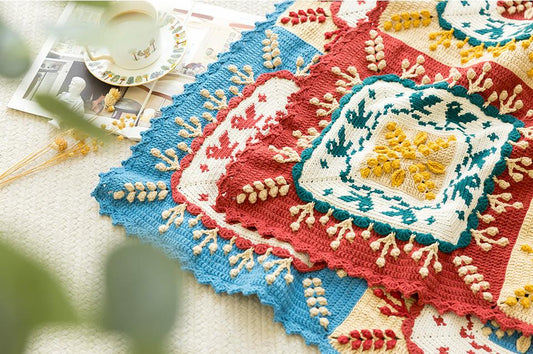 Relievo Intarsia Blanket Crochet Yarn Kit | Nodic Aesthetics Series | Susan's Family