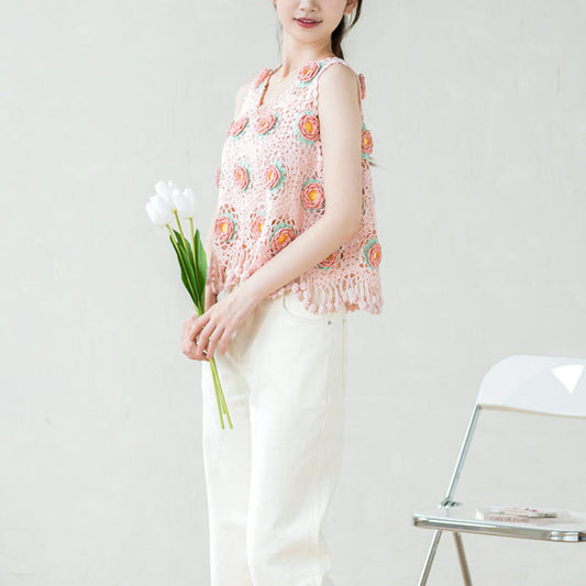 Modèle de crochet pour haut fleuri de mi-mois