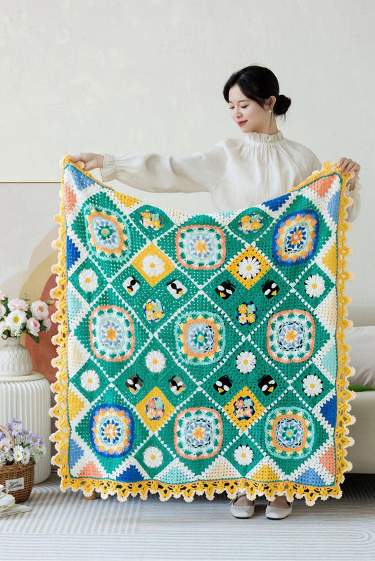 Secret Garden Blanket Crochet Yarn Kit