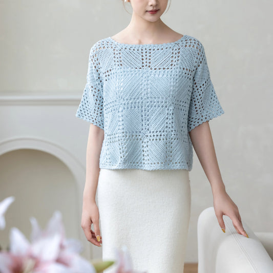 Modèle de pull au crochet camomille