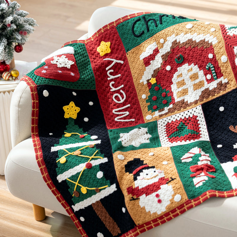 クロスピア クリスマスガチャ つばき ブランケット Christmas Snowy Night Blanket Crochet Yarn Kit | クリスマスの