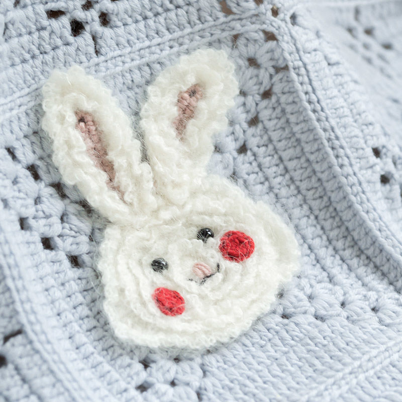 Bunny Patchwork Blanket Crochet Yarn Kit