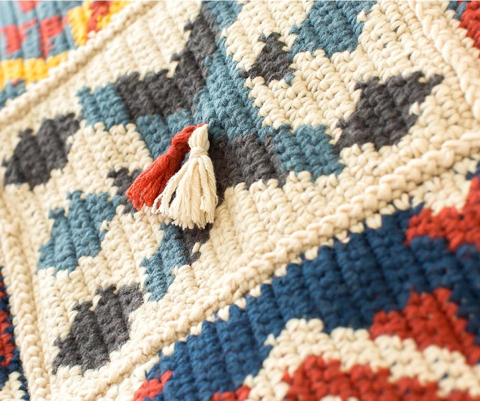 Indian Geometric Blanket Crochet Yarn Kit