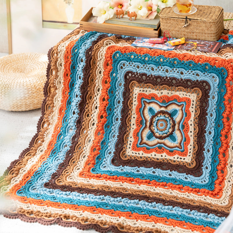 Fourfold Tuanhua Square Well Rug Crochet Yarn Kit