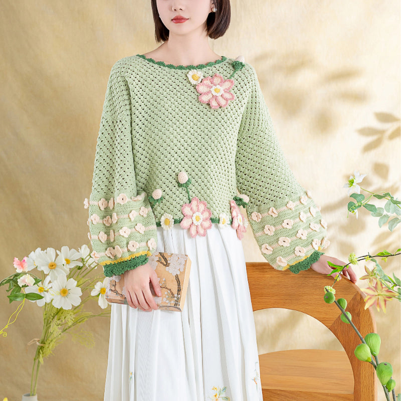 Sulphur Cosmos Pullover Crochet Yarn Kit | Animism Series | Susan's Family