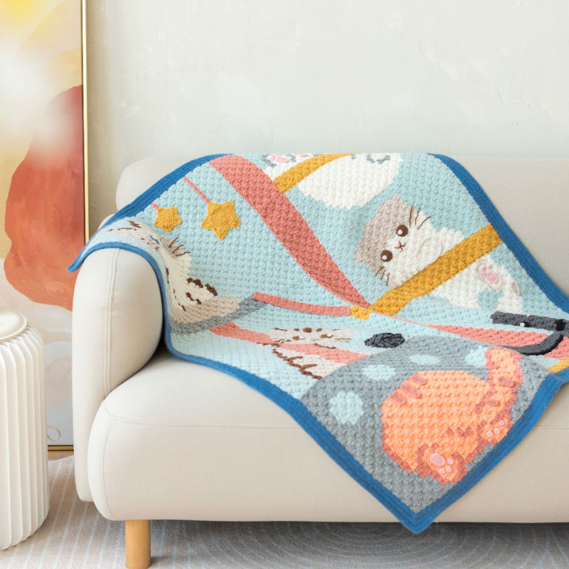 Meow Pixel Blanket Crochet Pattern