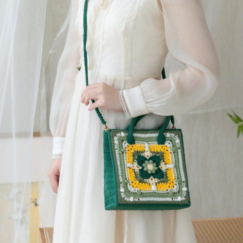 Furong Patchwork Handbag Crochet Yarn Kit | Chinese Aesthetics Series | Susan's Family