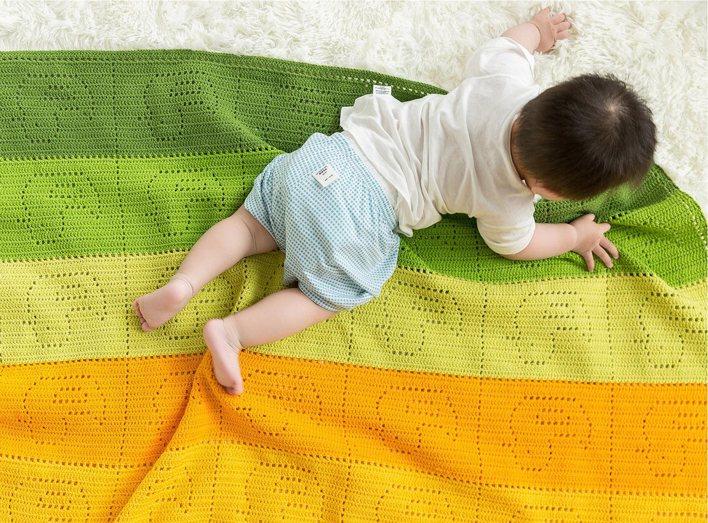 Rainbow Square Blanket Crochet Yarn Kit
