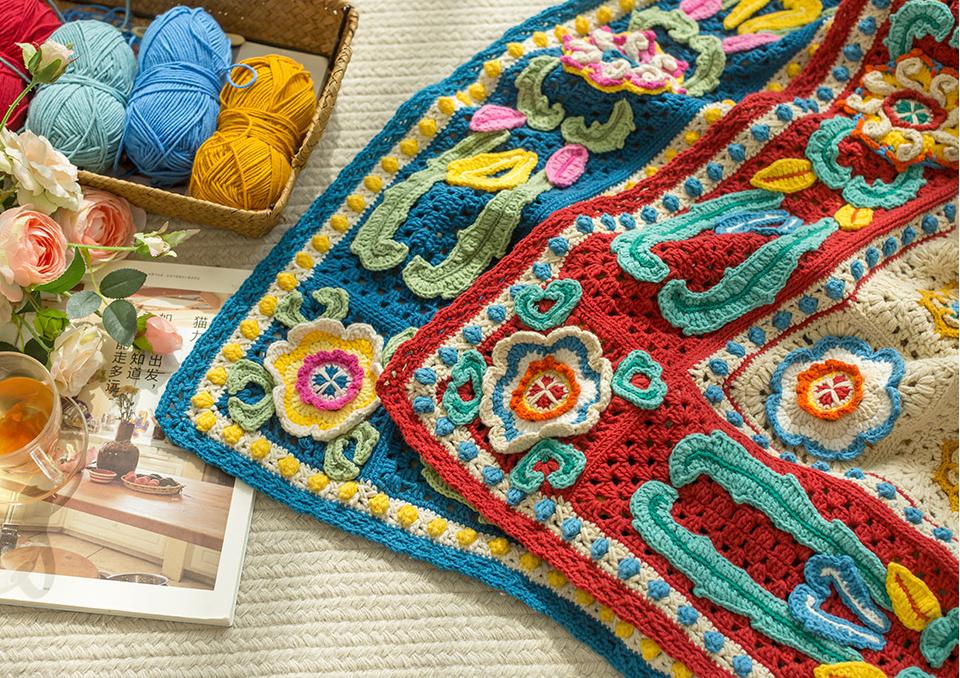 Floral Brocade Blanket Crochet Yarn Kit