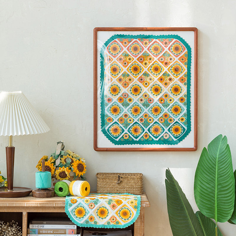 Sunflower Blanket Crochet Yarn Kit | Susan's Family Beginners Crochet Kit