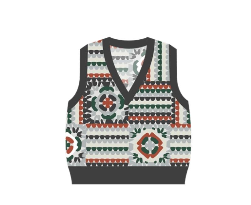 Qingyang Retro Mosaic Vest Crochet Yarn Kit | Retro Nostalgia Series | Susan's Family