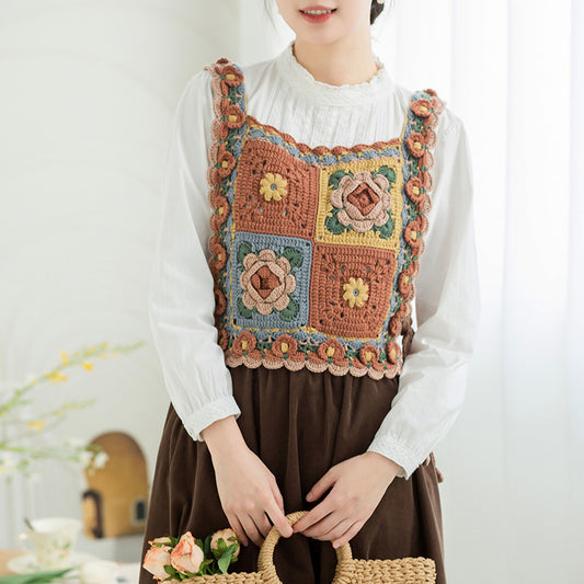 Evening Cloud Square-Collar Vest Crochet Pattern