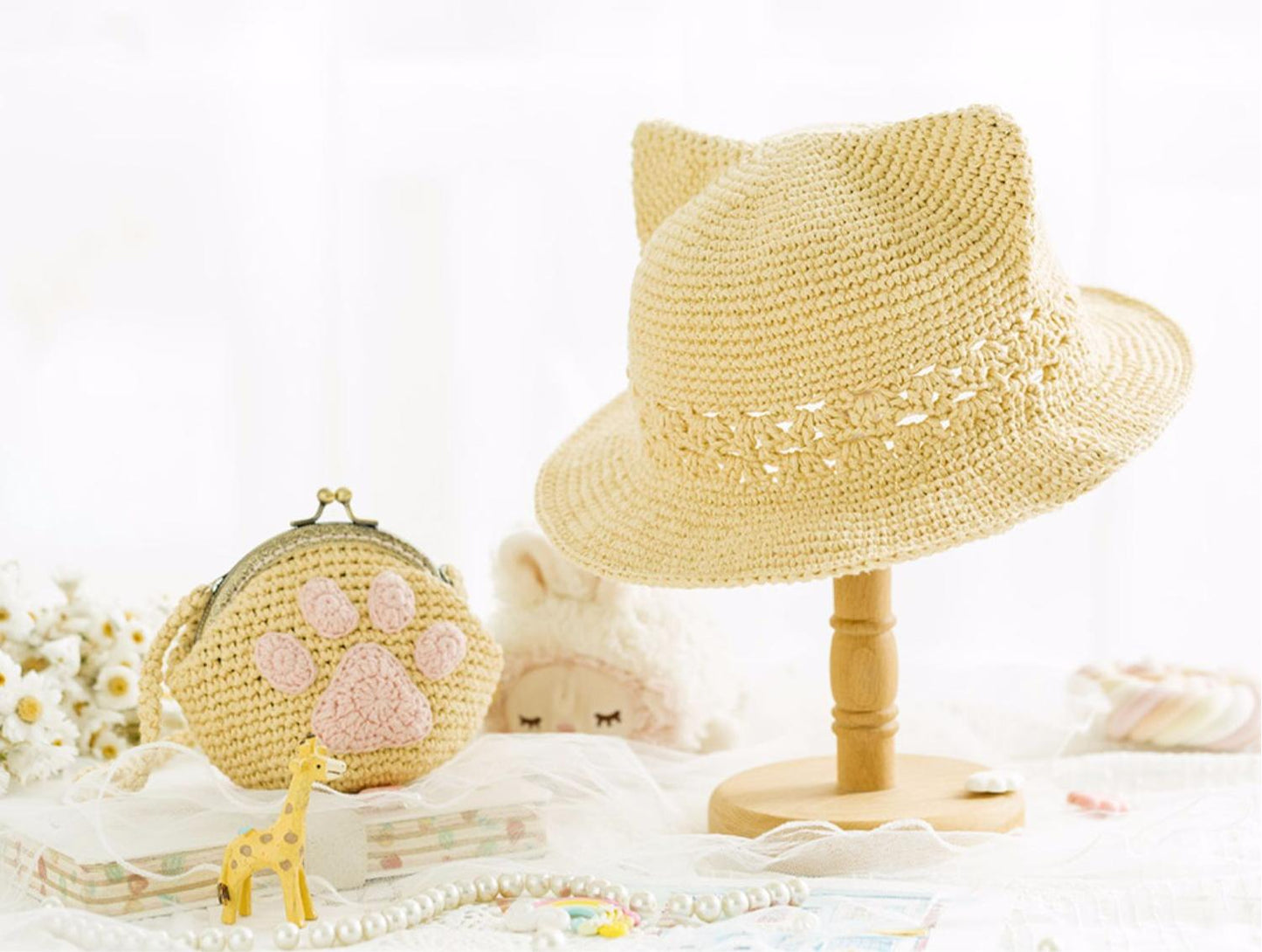 Cute Cat Hat And Bag Set Crochet Pattern