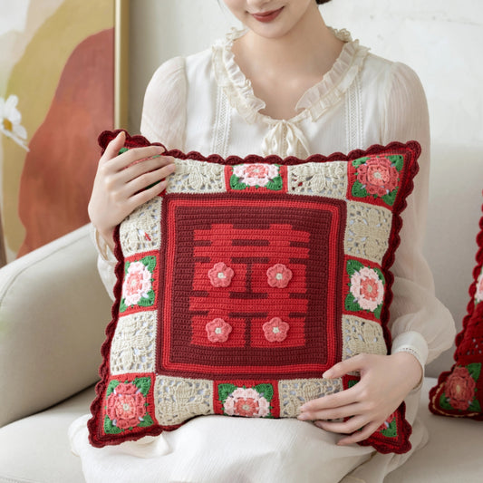 Xǐ Kissenbezug-Häkelgarn-Set | Serie „Chinesische Ästhetik“ | Susans Familie