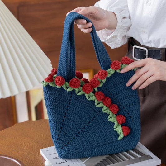Rose Flower Bag Crochet Yarn Kit
