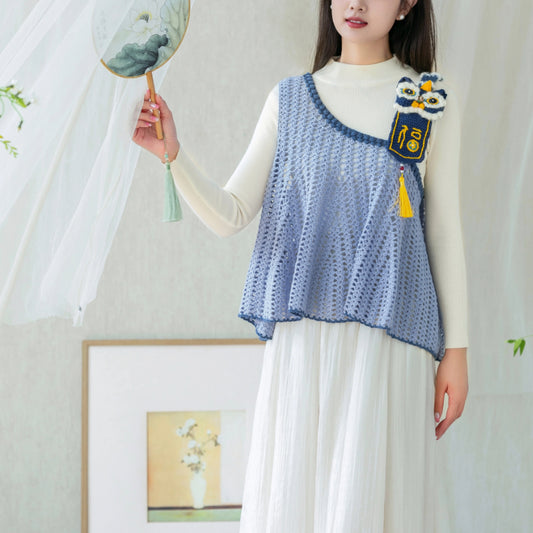 Dancing Lion Top Crochet Yarn Kit | Chinese Aesthetics Series | Susan's Family