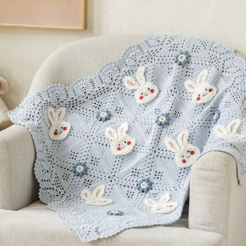 Bunny Patchwork Blanket Crochet Yarn Kit
