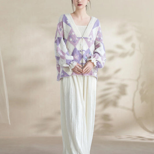 Pfirsichblüten-Shuitian-Cardigan, digitales Strickmuster