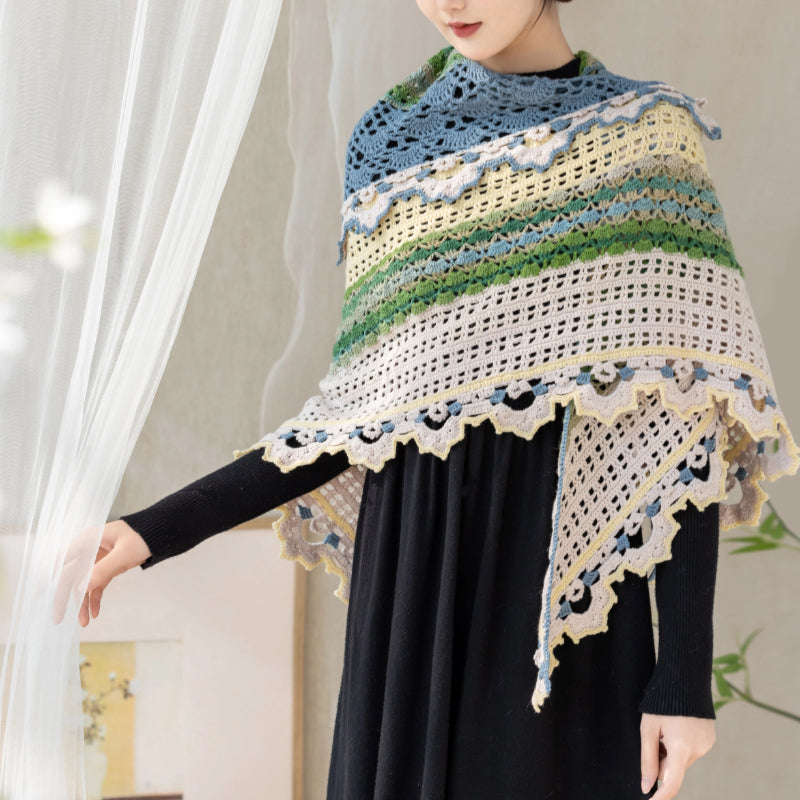Lotus Brocade Shawl Crochet Pattern