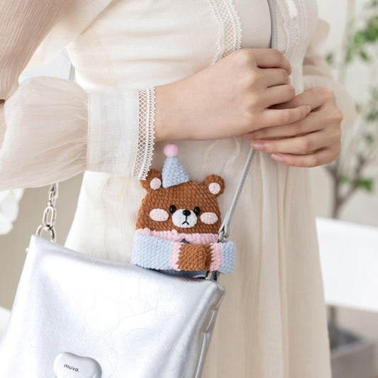 Häkelanleitung für Kopfhörerhülle mit Bärenmotiv