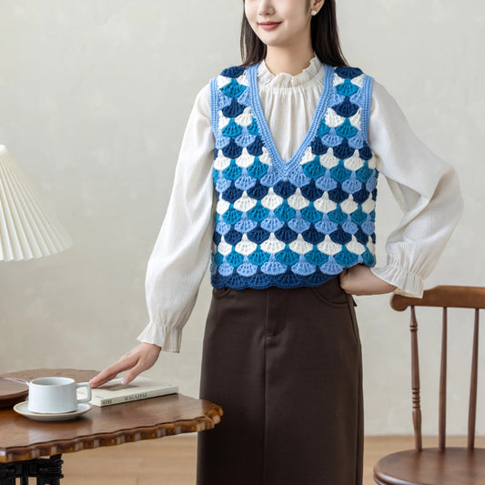 Häkelanleitung für eine Weste in Muschelfarben