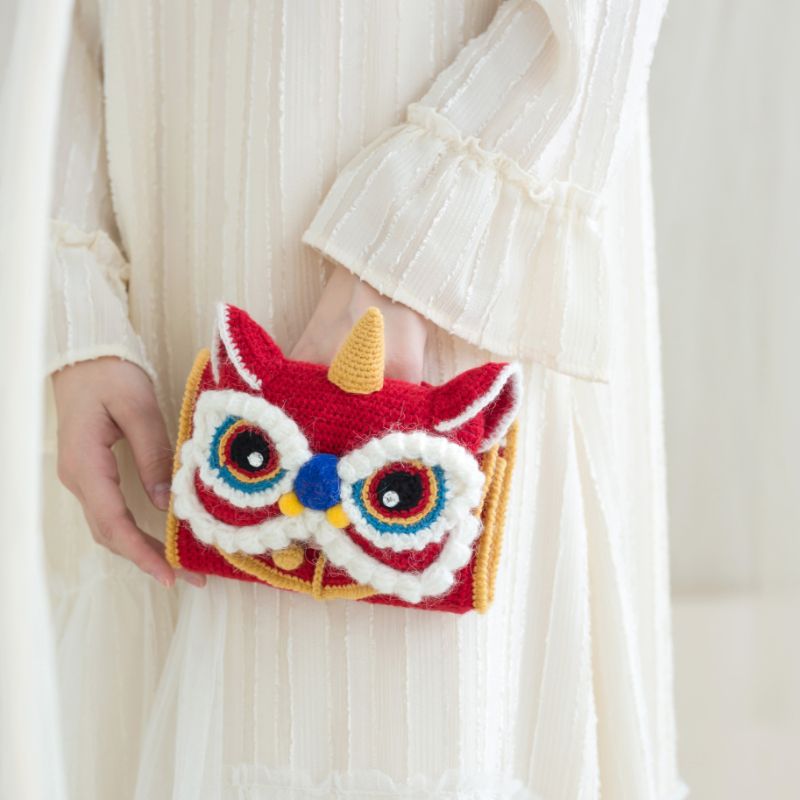 Dancing Lion Pouch Digital Crochet Pattern