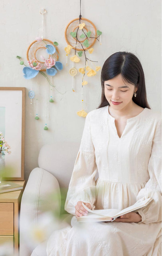 Häkelanleitung für Traumfänger für das Jahreszeitenfenster