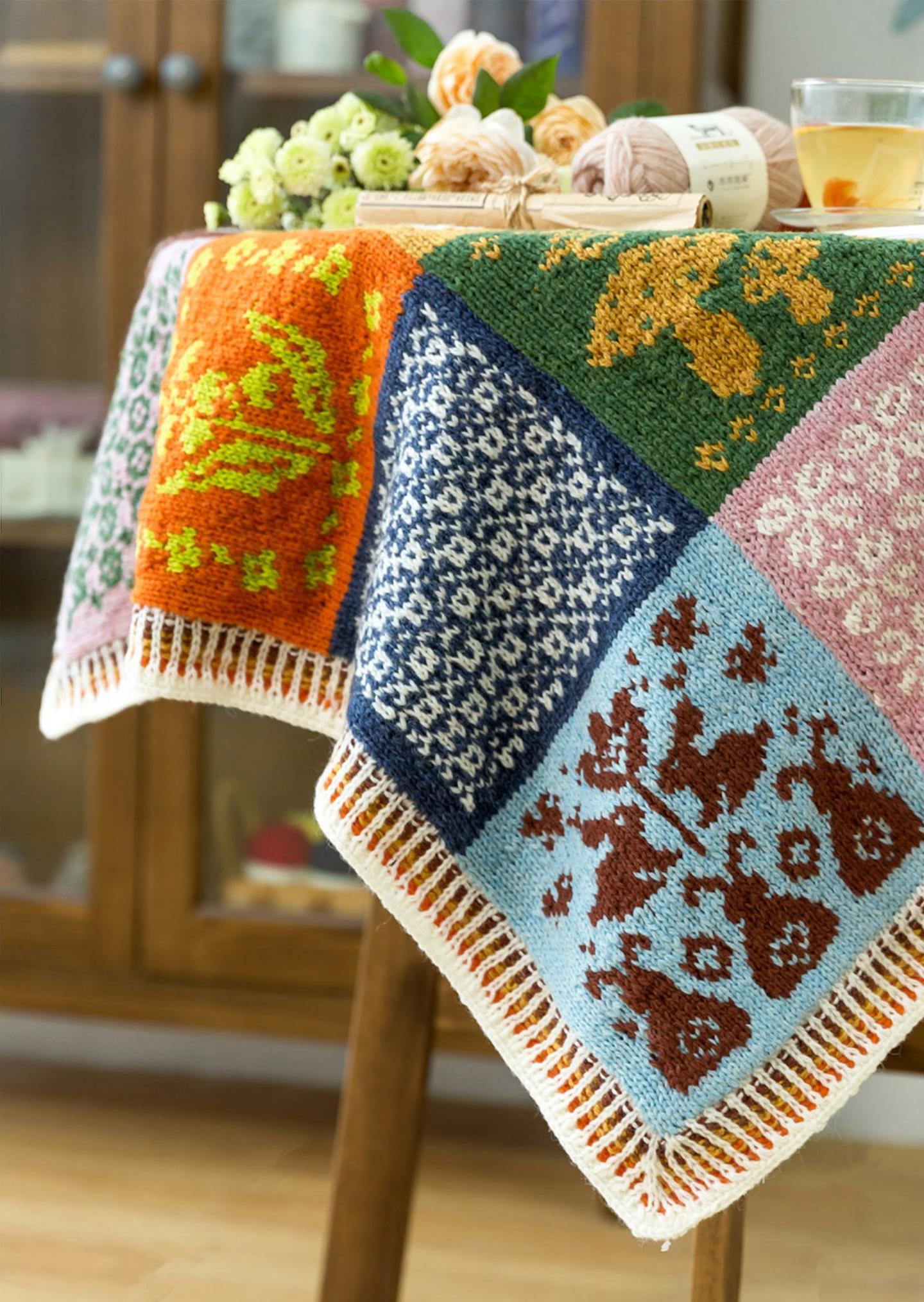 Joyful Breeze Intarsia Blanket Knit Yarn Kit