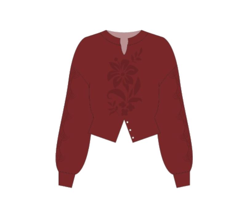 Flower Shadow Split Blouse Knit Kit