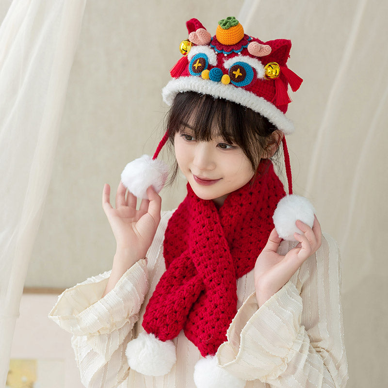 Dancing Lion Set Crochet Yarn Kit | Chinese Aesthetics Series | Susan's Family