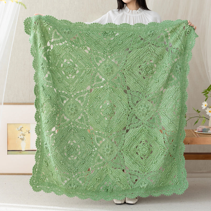 Serene Sandalwood Patchwork Blanket Crochet Yarn Kit