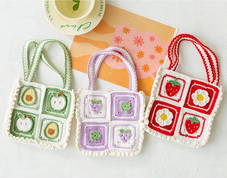 フルーツバッグのかぎ針編み糸キット – Susan's Family Crochet Yarn