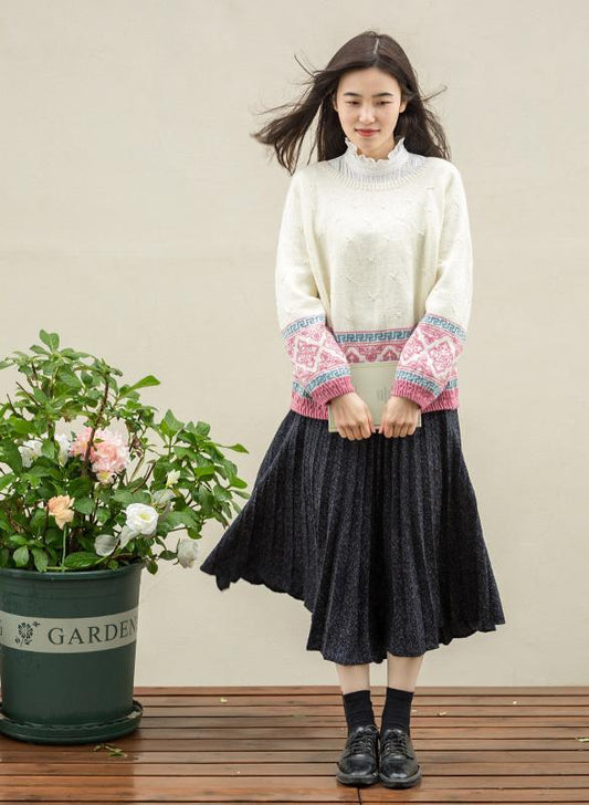 Ruyi Jacquard-Pullover-Strickgarn-Set
