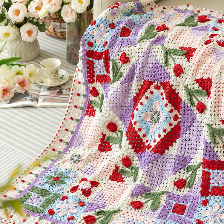 Tulip and Windmill Blanket Crochet Digital Pattern