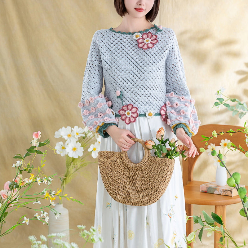 Sulphur Cosmos Pullover Crochet Yarn Kit | Animism Series | Susan's Family