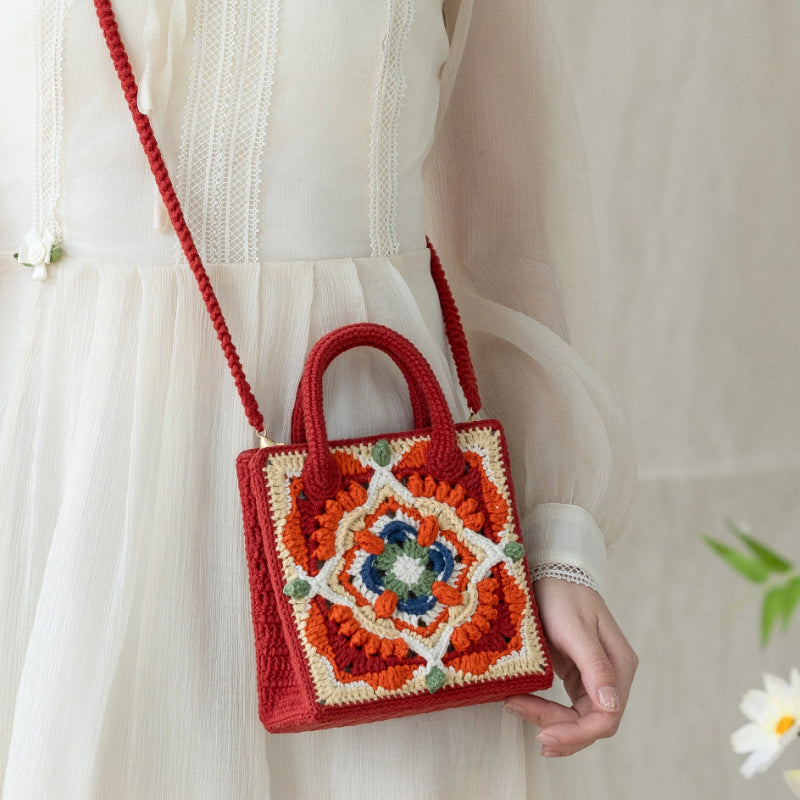 Furong Patchwork Handbag Crochet Yarn Kit | Chinese Aesthetics Series | Susan's Family