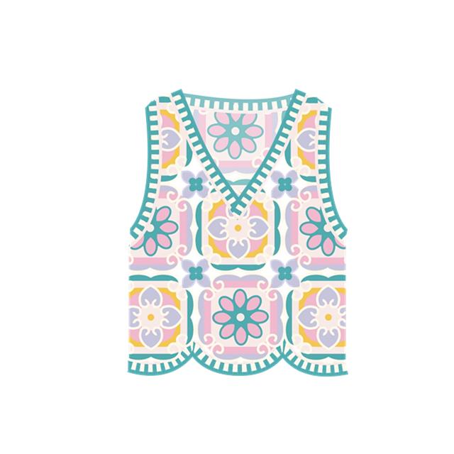 Ancient and Modern Lotus Motif Vest Crochet Kit