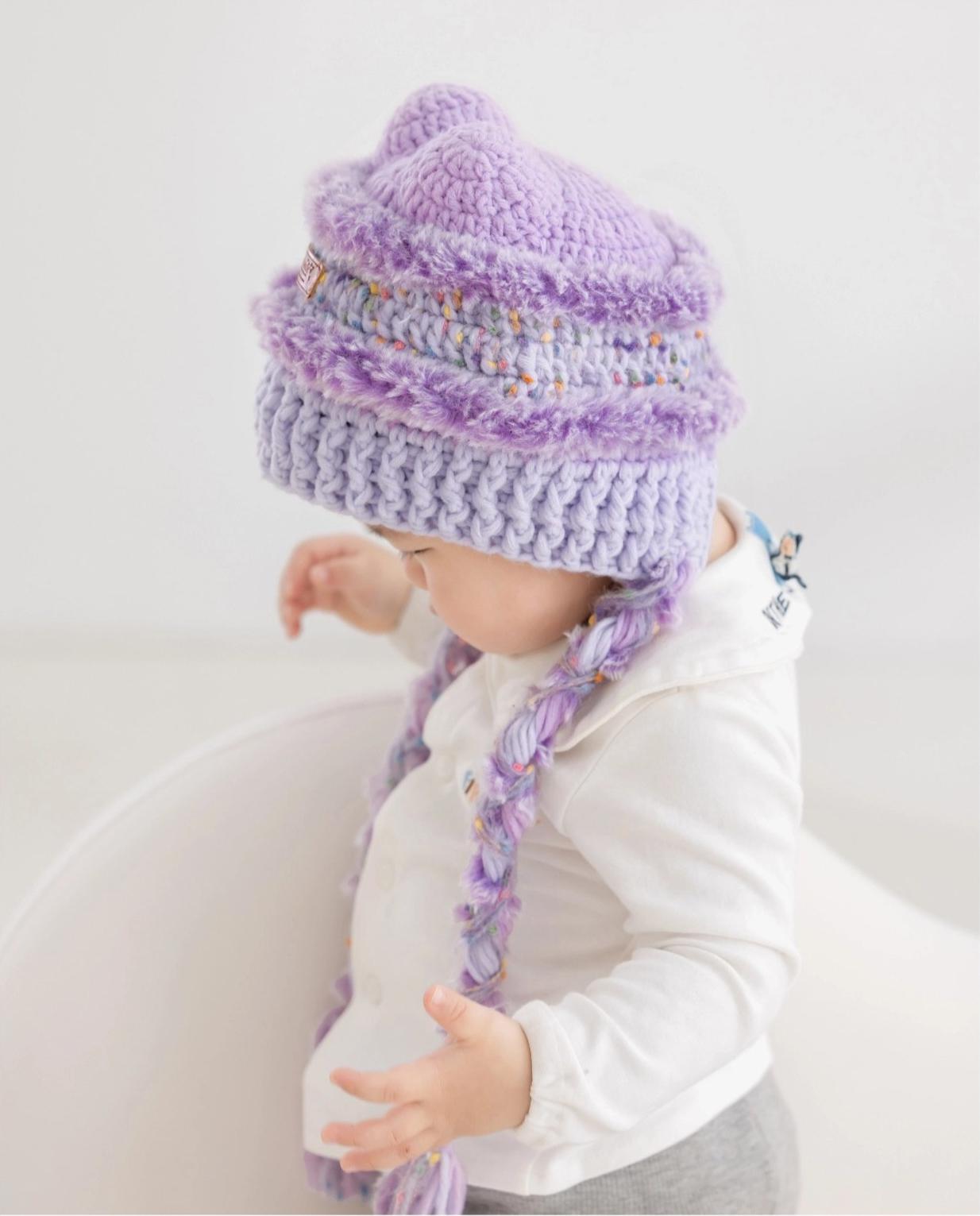 Tassels Cat Ear Beanie Crochet Yarn Kit