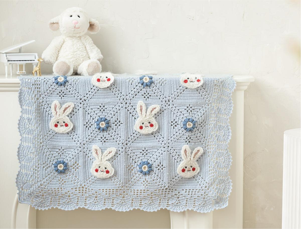 Bunny Patchwork Blanket Crochet Yarn Kit