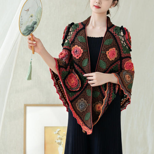 Häkelanleitung für einen Schal mit blühenden Blumen