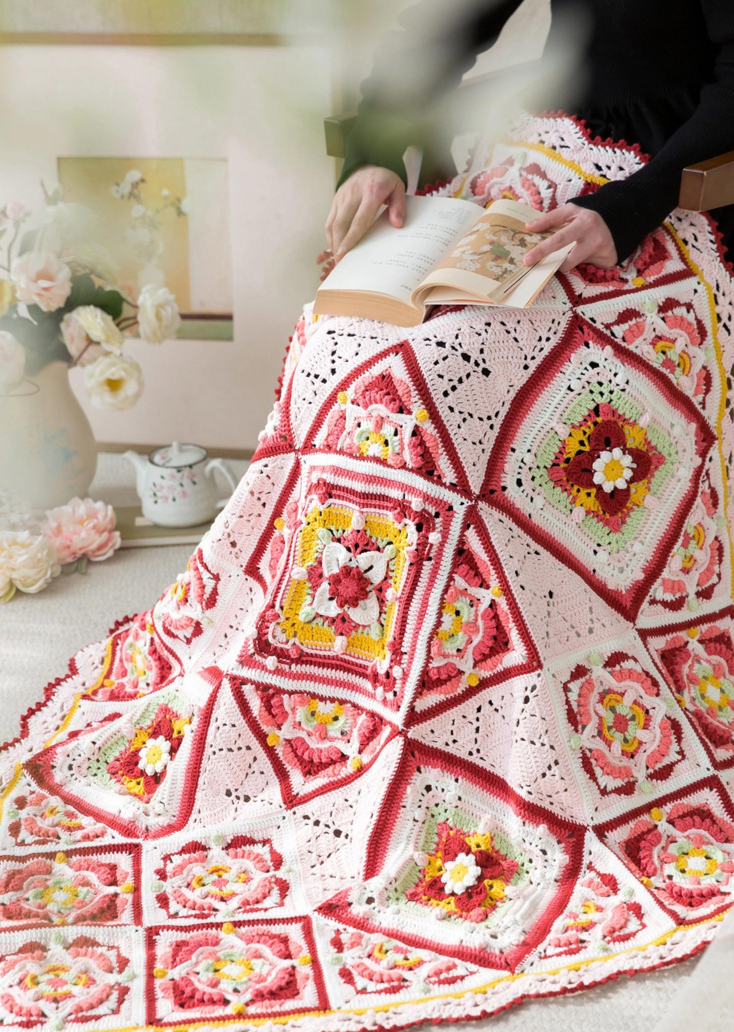 Fortune Bloom Blanket Crochet Yarn Kit
