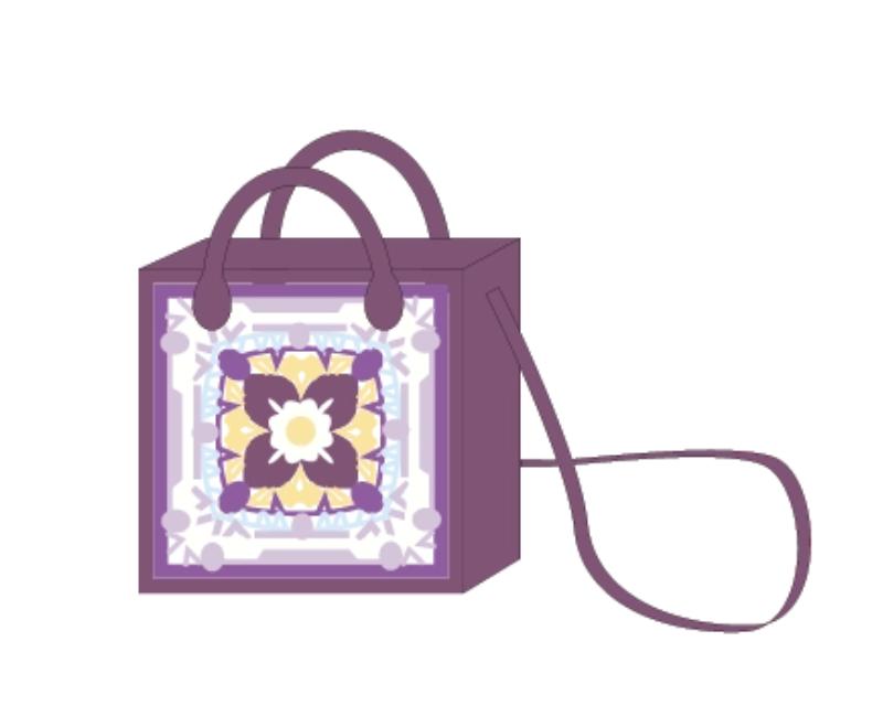 Furong Patchwork Handbag Crochet Yarn Kit | Chinese Aesthetics Series | Susan's Family