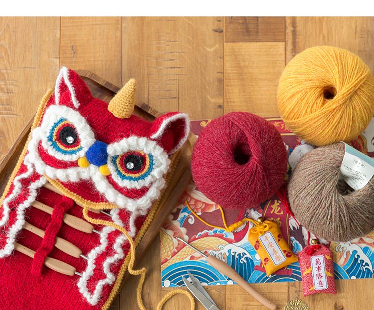 Dancing Lion Pouch Digital Crochet Pattern
