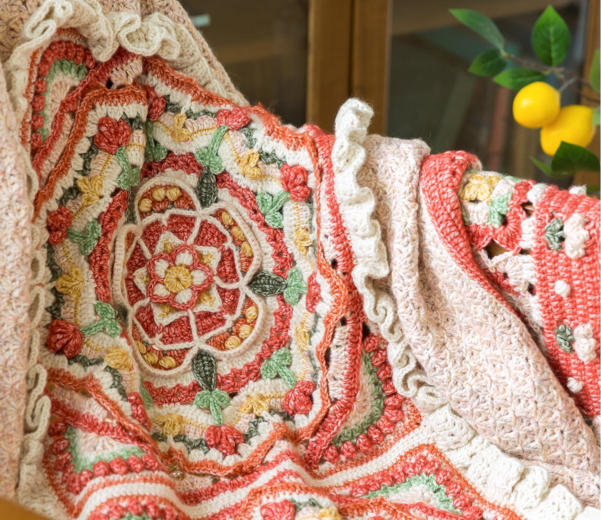 Tudor Rose Blanket Crochet Pattern