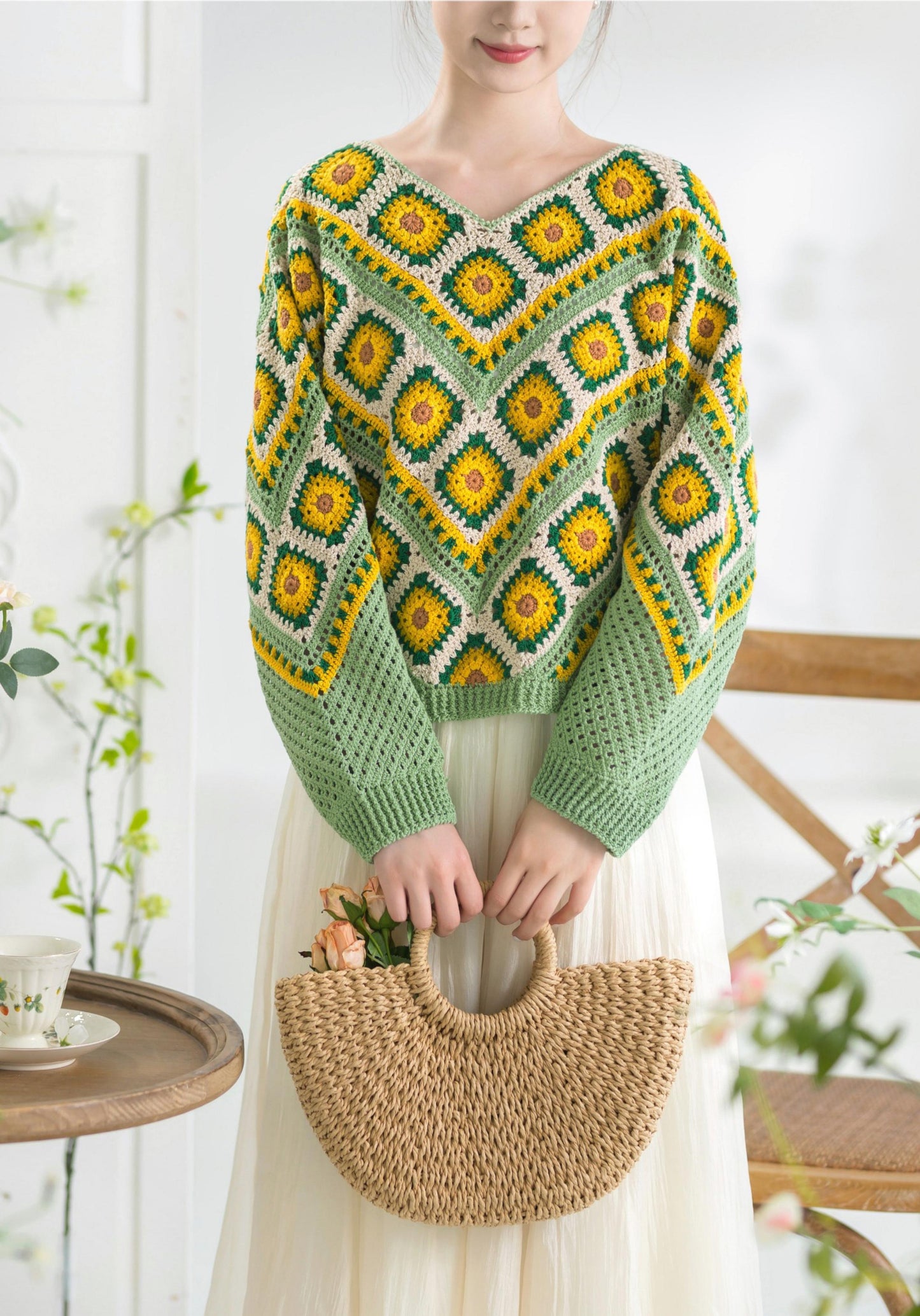 Flower Only Patchwork Top Crochet Pattern