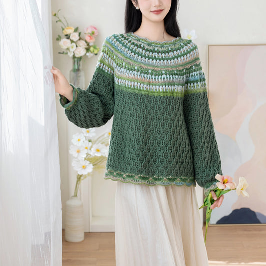 Meydan Yoke Pullover Crochet Yarn Kit