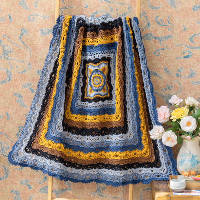 Fourfold Tuanhua Square Well Rug Crochet Yarn Kit