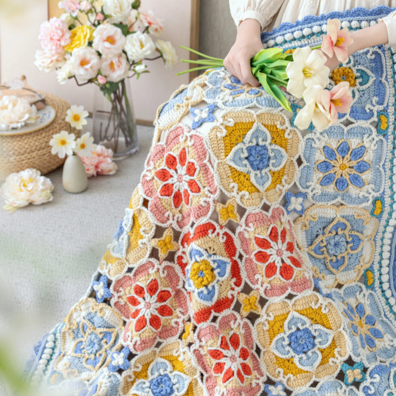 Lotus Patchwork Blanket Crochet Pattern