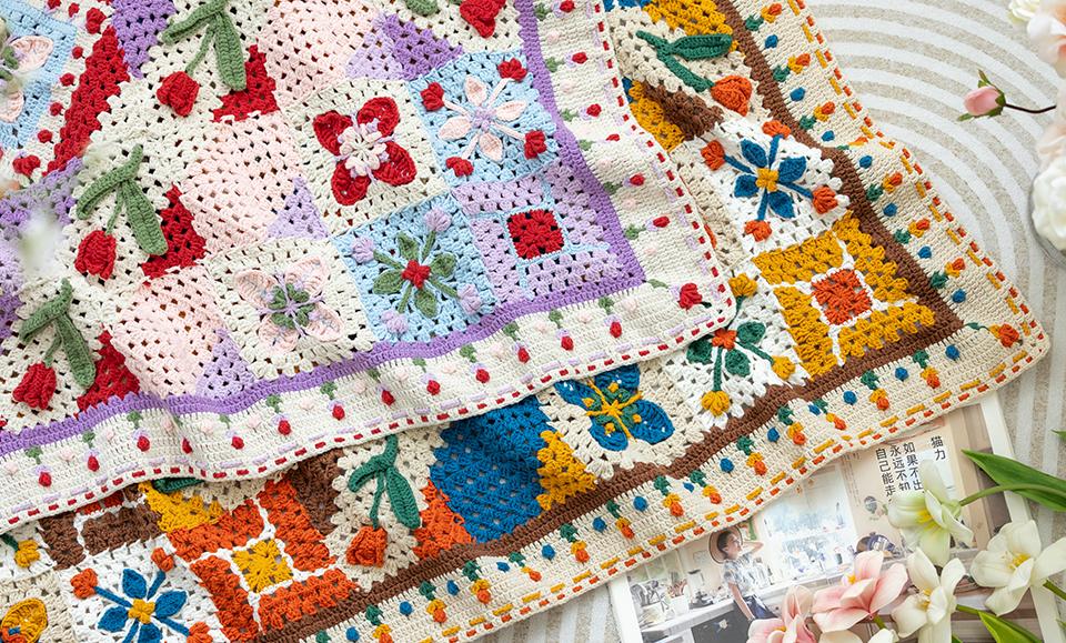 Tulip and Windmill Blanket Crochet Digital Pattern
